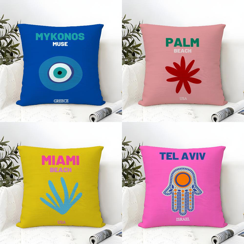 Home Decor Jaipur - Sarung Bantal Perjalanan Bali Dubai Jaipur
