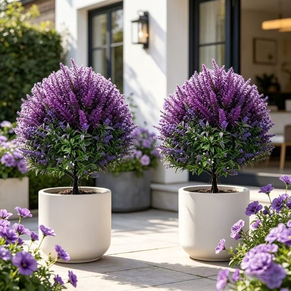 Artificial Hanging Plants - Tanaman Lavender Buatan Tahan UV, Anti