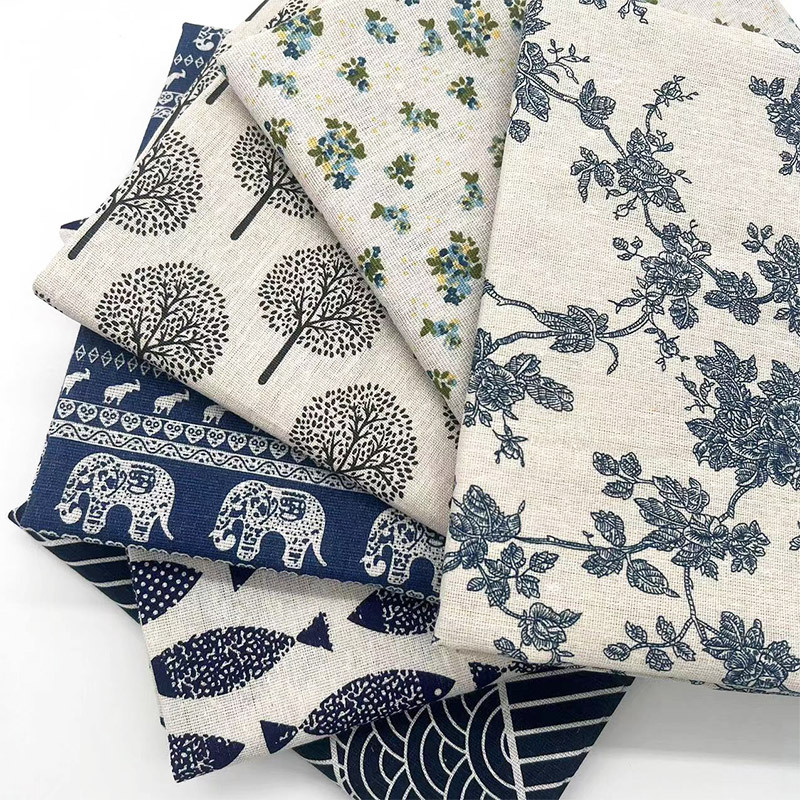 Home Decor Room - Kain Campuran Katun Linen Motif Bunga