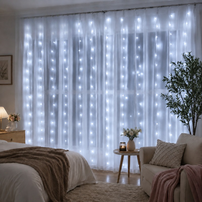 String Curtain Light - Lampu LED Tirai 3/4/6m, Garland USB,