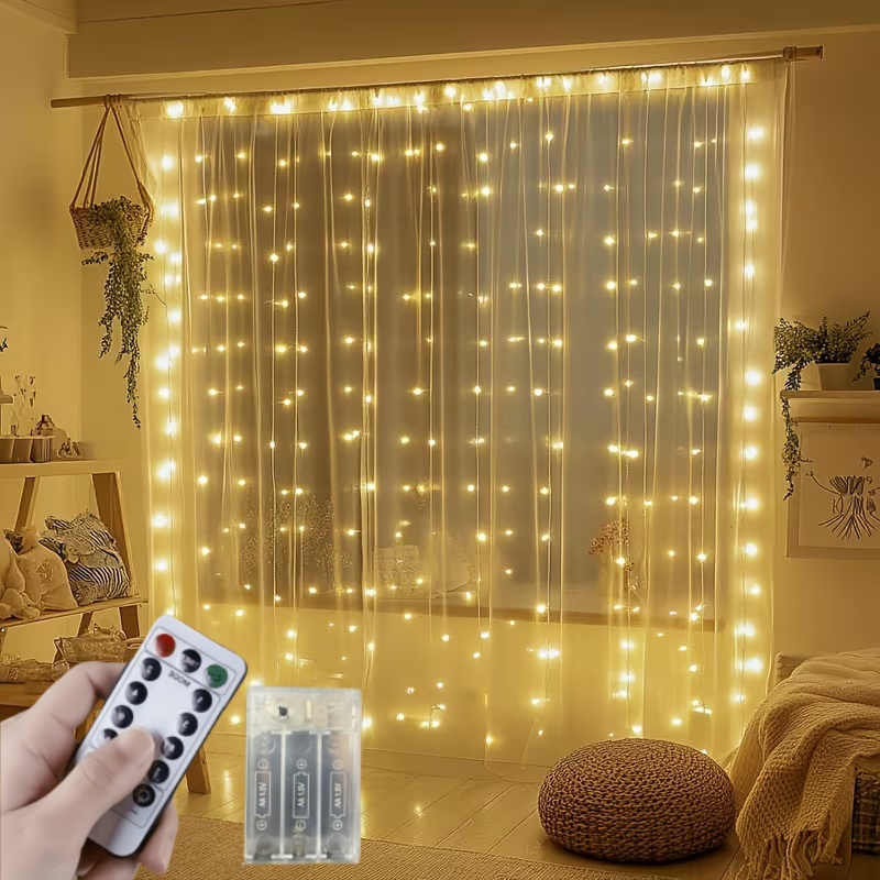 String Curtain Light - Lampu Hias Natal 3M-6M dengan Remote