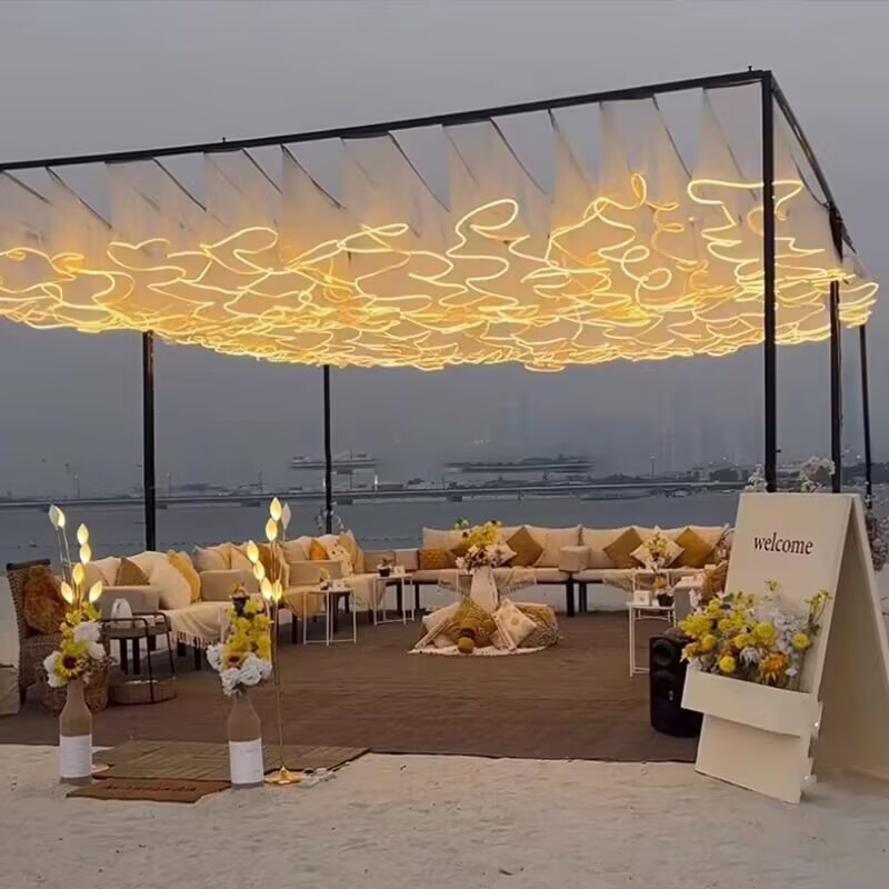 String Curtain Light - Dekorasi Langit-langit Pernikahan Luar Ruangan Tirai