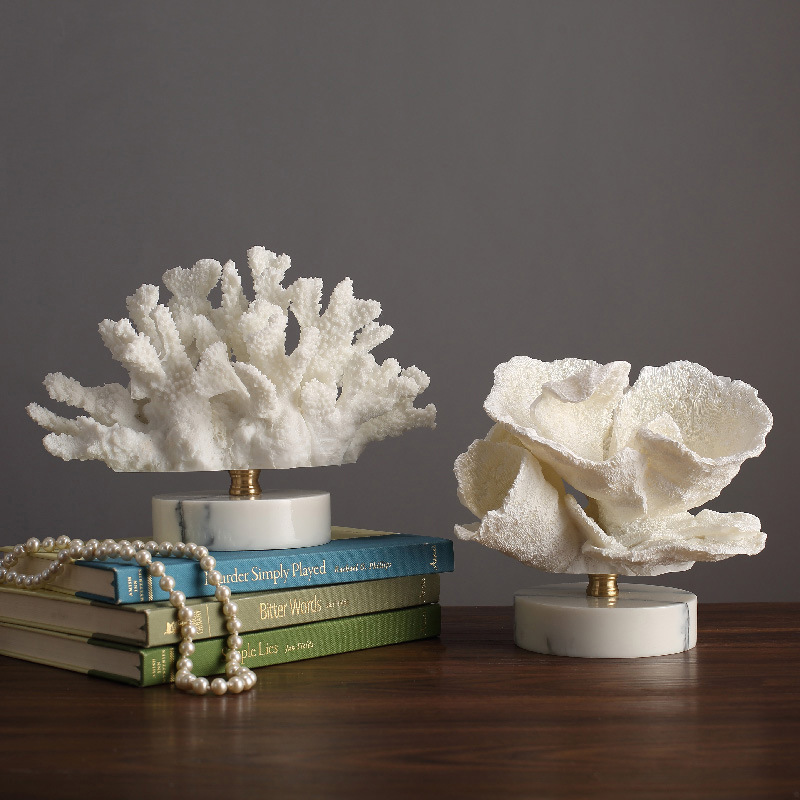 Home Decor Minimalist Style - Ornamen Resin Karang Simulasi Gaya Nordik,