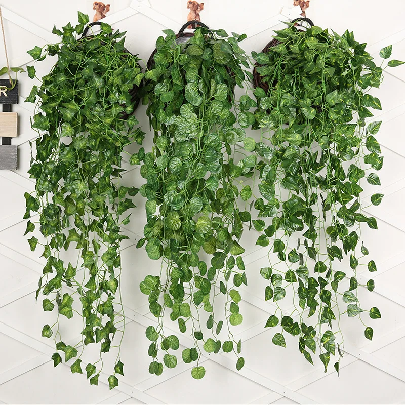 Artificial Hanging Plants - 90Cm Buatan Hijau Lobak Hiasan Dinding