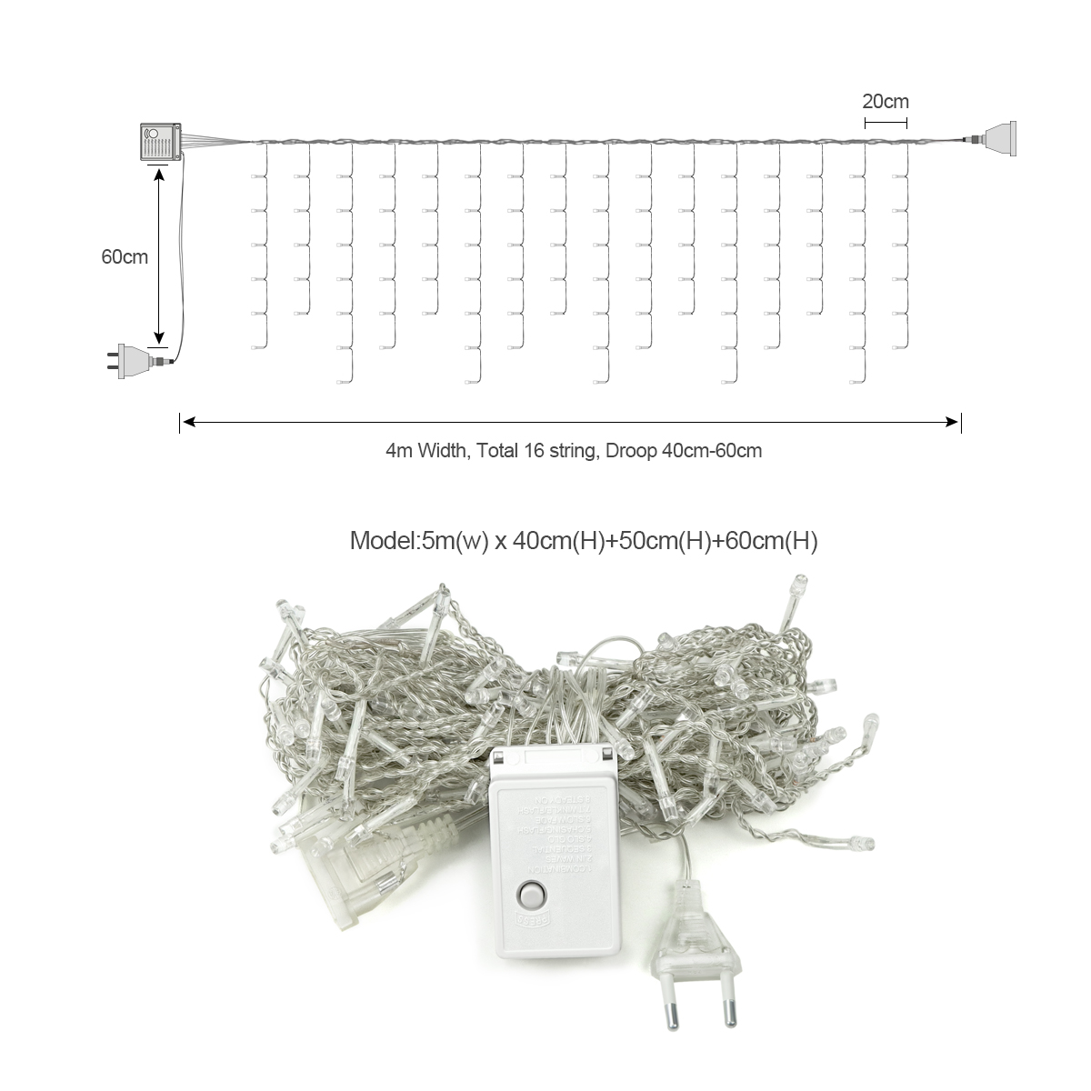 Lampu Natal 5M untuk Luar Ruan - String Curtain Light ulasan dan harga