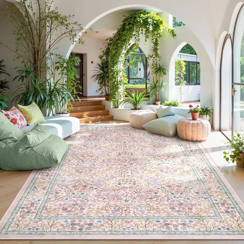 Karpet Ruang Tamu Merah Muda K - Flooring Home Decor ulasan dan harga