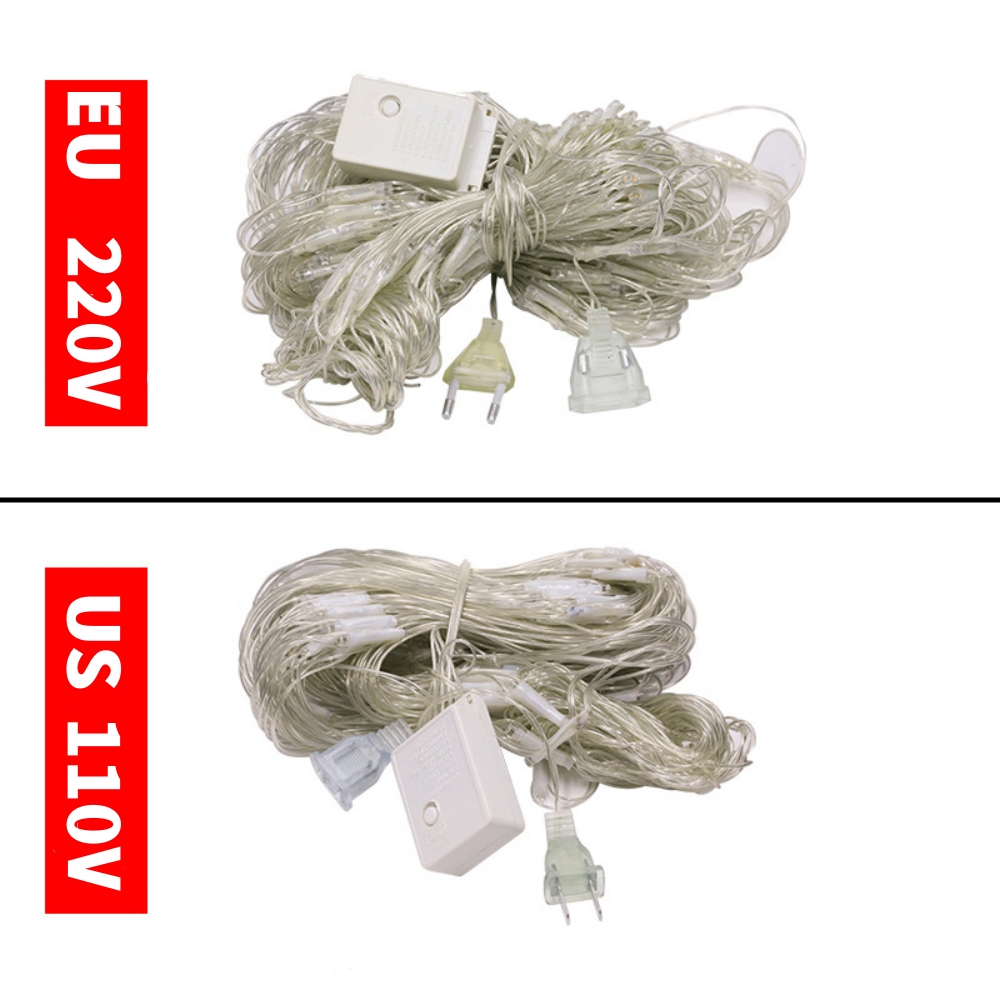 Jaring LED lampu peri 1.5*1.5M - String Curtain Light ulasan dan harga
