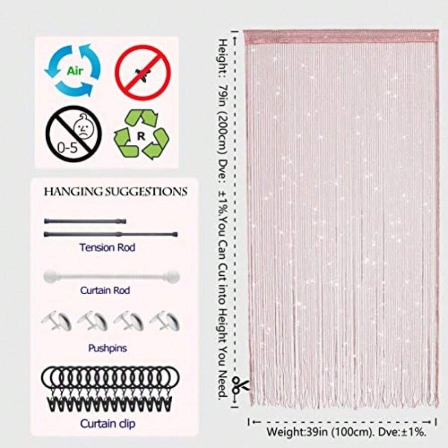 Tirai Rantai Manik-manik Berki - String Curtain Light ulasan dan harga