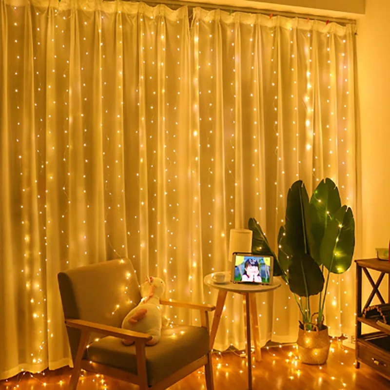 Lampu Hias Tirai Mode 4/6M/8 d - String Curtain Light ulasan dan harga