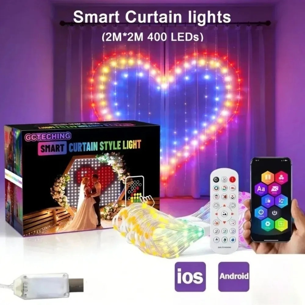 Lampu Tirai LED RGB Pintar den - String Curtain Light ulasan dan harga