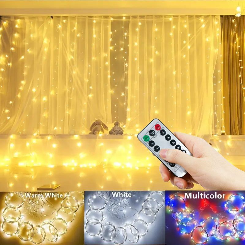 Lampu setrip LED tirai, 3/4/6m - String Curtain Light ulasan dan harga