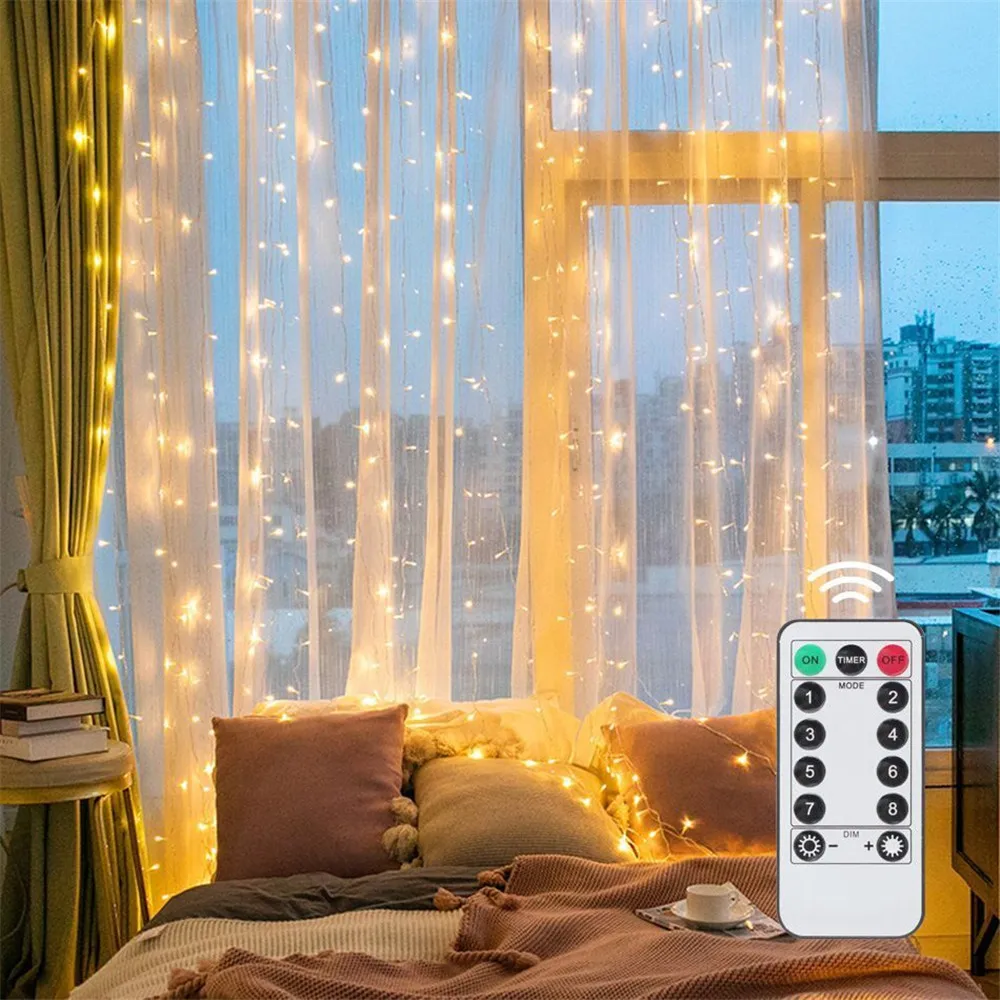 Tirai LED USB 3/6M 8 Mode Lamp - String Curtain Light ulasan dan harga
