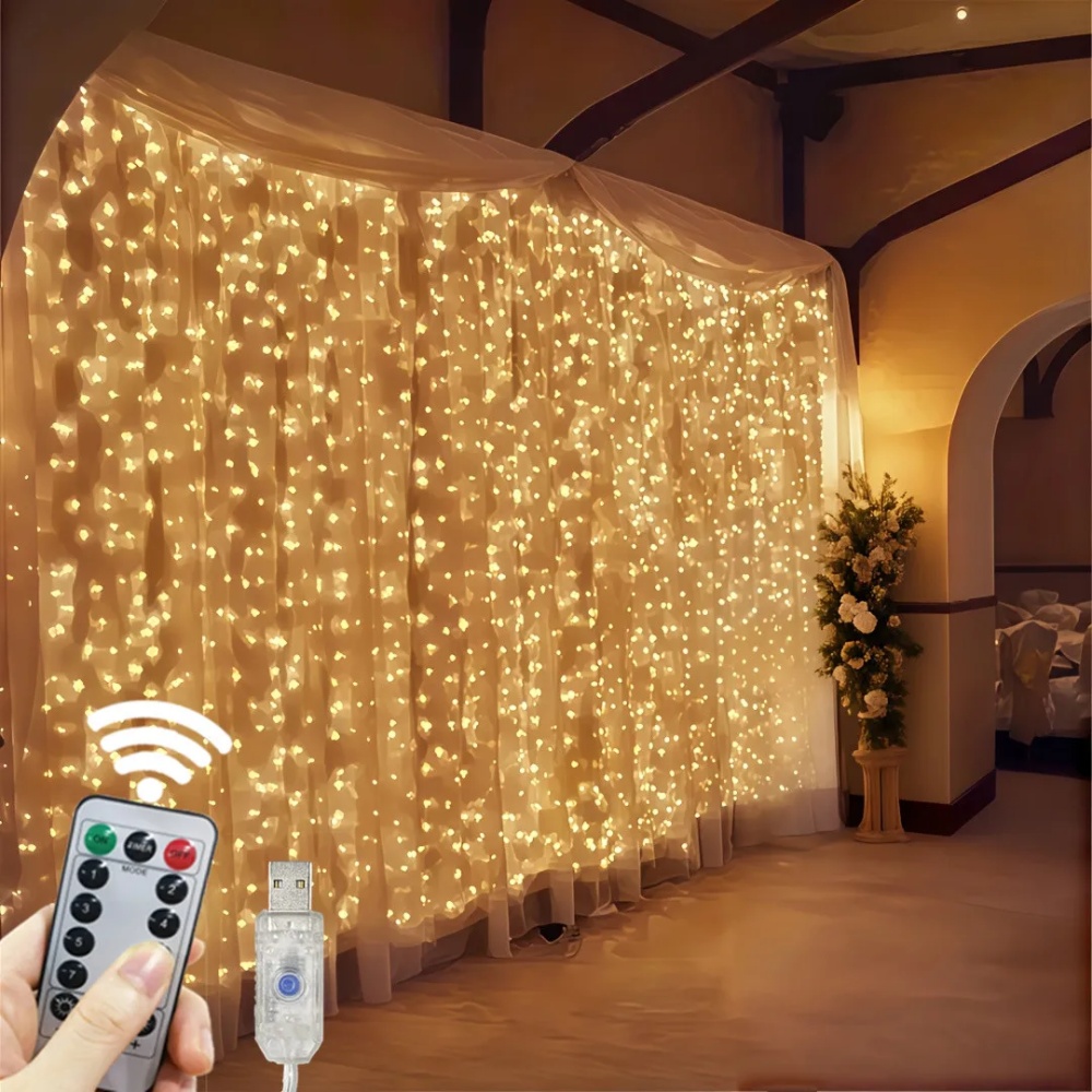 Lampu Tali Tirai LED 3/6M USB  - String Curtain Light ulasan dan harga