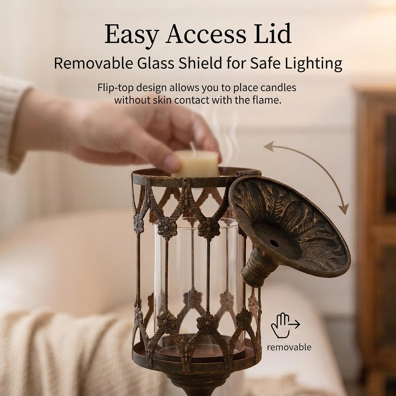 Lampu Lilin Lantai Antik Emas  - Flooring Home Decor ulasan dan harga